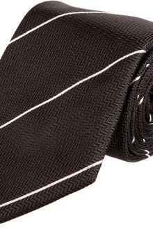 Ralph Lauren Black Label Jacquard Chevron Thinstripe Tie - Lyst
