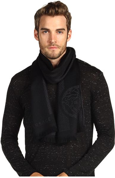 Versace Subtle Chevron Medusa Scarf in Blue (b) - Lyst