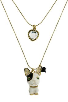 Betsey Johnson Double Row Bulldog Necklace - Lyst