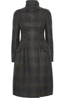 Burberry Prorsum Checked Wool Blend Trench Coat - Lyst
