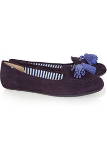 Charles Philip Shanghai Tasseled Suede Loafers - Lyst