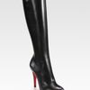 Christian Louboutin Bourge 100 Leather Knee High Boots in Black - Lyst
