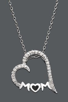 Eci Diamond Accent Mom Heart Pendant - Lyst