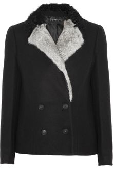 Elizabeth And James Jackson Wool Blend Shearling and Rabbit Peacoat - Lyst