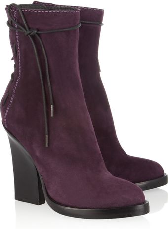 Haider Ackermann Laceup Suede Ankle Boots - Lyst