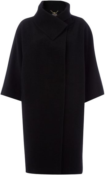 Pied A Terre Slim Funnel Neck Cocoon Coat - Lyst