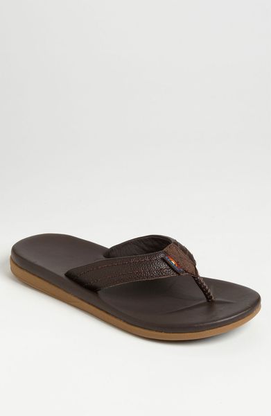 Rainbow South Cove Leather Flip Flop in Brown for Men (dark brown ...