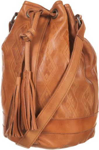 Topshop Embossed Leather Duffle Bag - Lyst