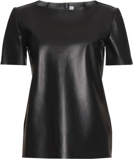 Yves Saint Laurent Leather Top in Black - Lyst