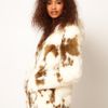 Asos Collection Faux Fur Coat with Zip Front in White (creamwithpattern) - Lyst