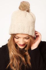 Asos Faux Fur Pom Boyfriend Beanie
