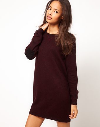 Asos Knitted Dress with Sweatshirt Details - Lyst