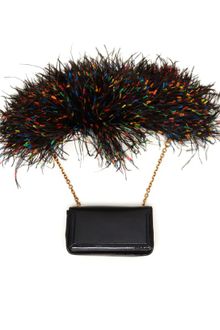 Christian Louboutin Artemis Leather and Ostrich Feather Shoulder Bag - Lyst