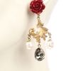 Dolce & Gabbana Rose Drop Earrings in Red (rose) - Lyst