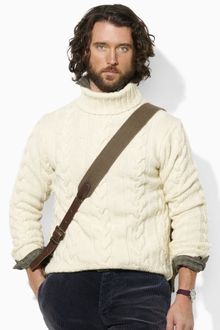 Polo Ralph Lauren Wool Cabled Turtleneck Sweater - Lyst