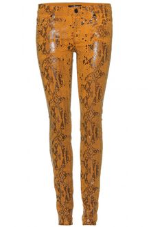 7 For All Mankind Snakeprint Skinny Jeans - Lyst