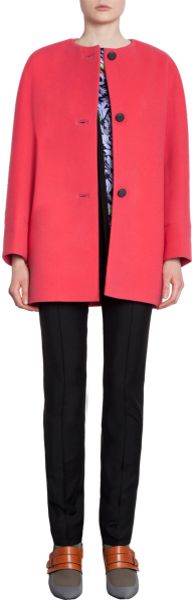 Balenciaga Crewneck Coat in Pink (watermelon) - Lyst