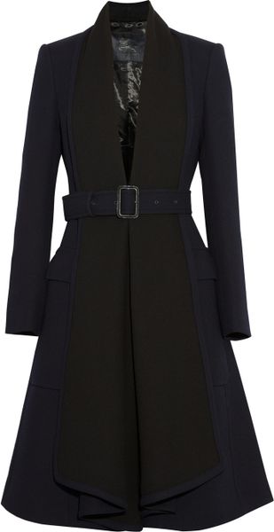 Burberry Prorsum Woolcrepe Coat in Blue (navy) - Lyst