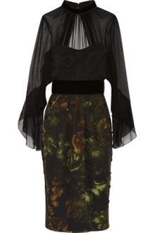 Gucci Silk chiffon and Printed Silk Dress - Lyst