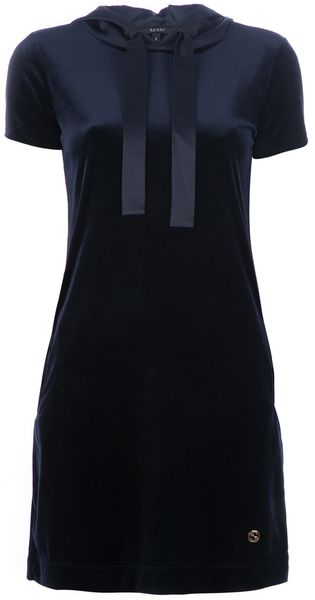 Gucci Hooded Shift Dress in Blue (navy) - Lyst