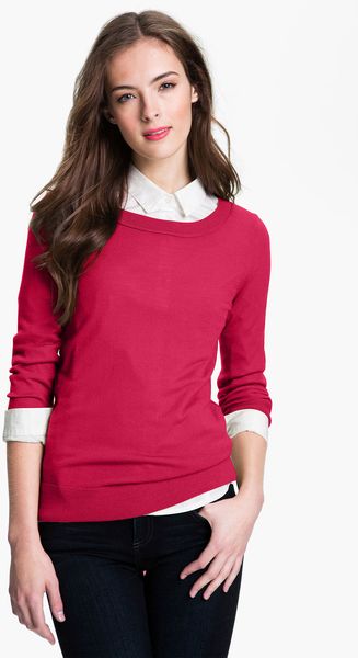 Halogen Merino Crewneck Sweater - Lyst