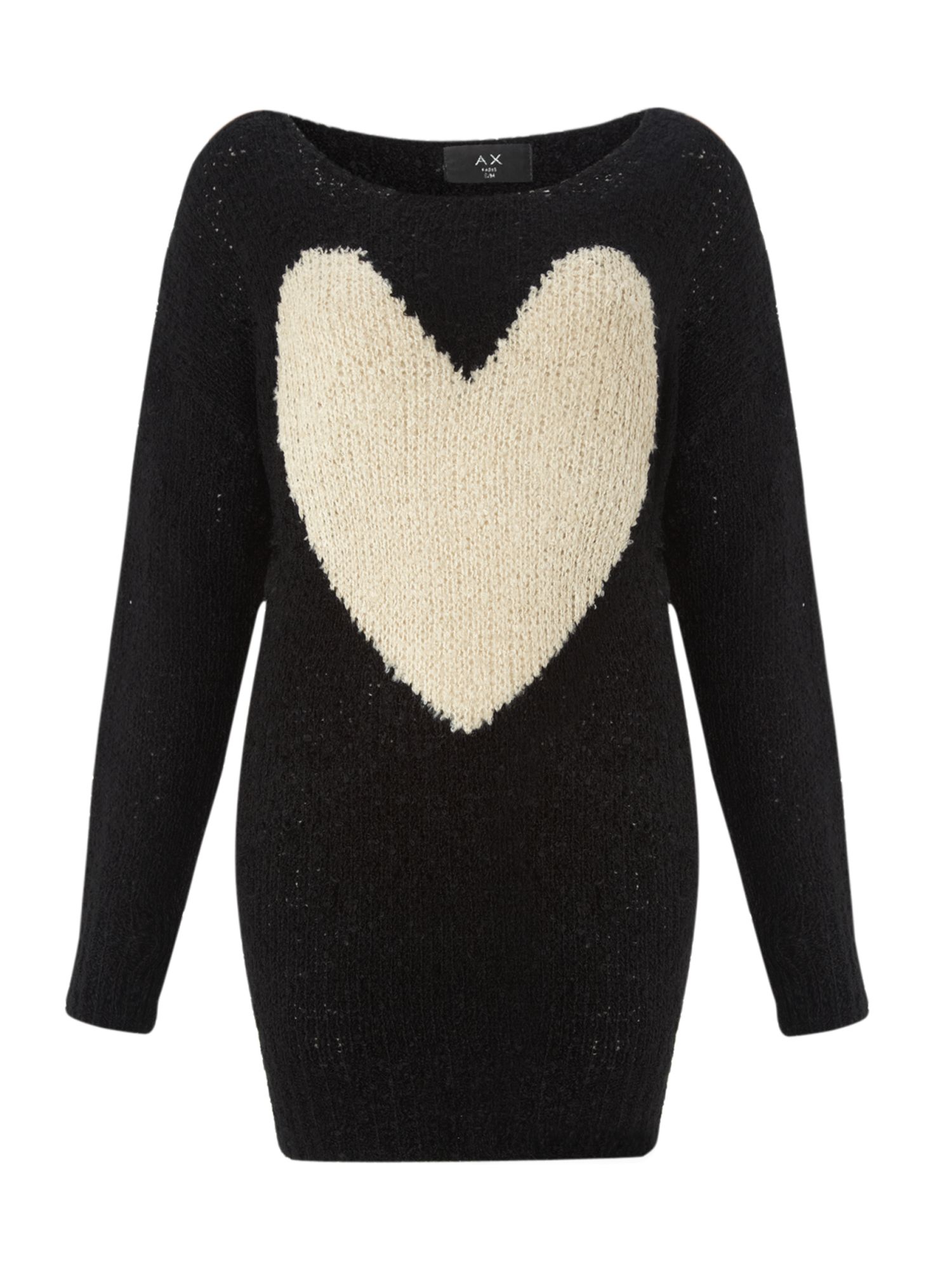 Ax Paris Love Heart Jumper in Black Lyst