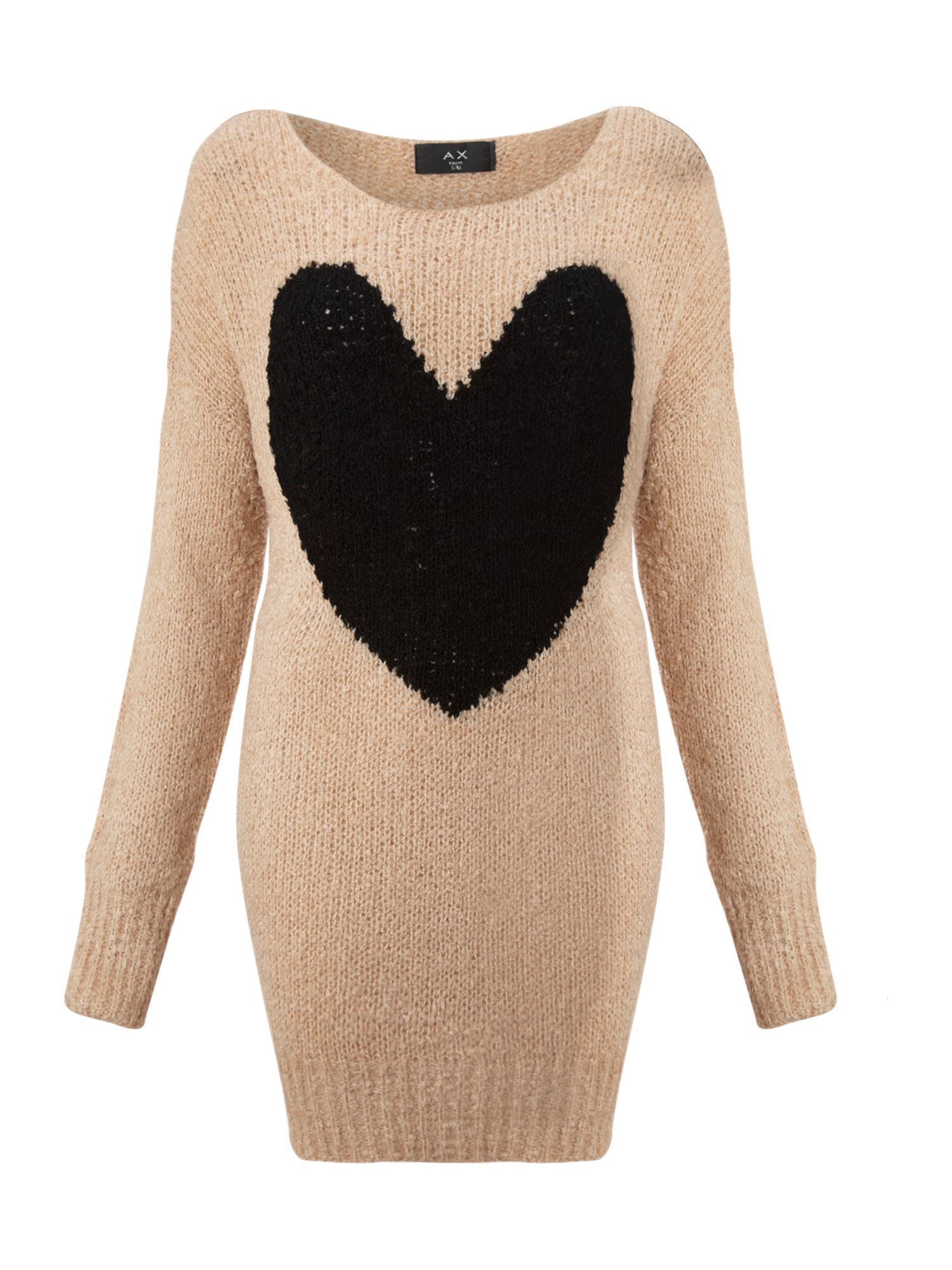 Ax Paris Love Heart Jumper in Beige (pink) Lyst