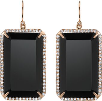 Irene Neuwirth Emerald Cut Black Onyx Diamond Earrings - Lyst