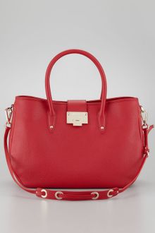 Jimmy Choo Rania Grainy Leather Tote Red - Lyst