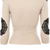 Karen Millen Lace Insert Cardigan in Beige (cream) - Lyst
