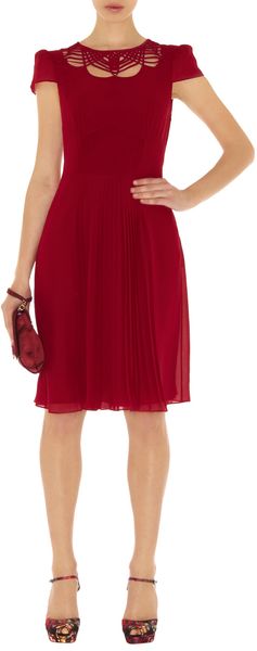 Karen Millen Fluid Pleat Dress - Lyst