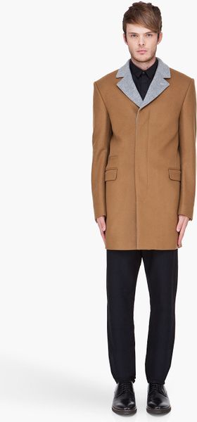 Kenzo Light Brown Constructed Coat in Brown for Men - Lyst