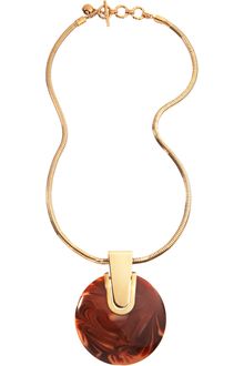 Lanvin Abstract Deco Circular Pendant Necklace - Lyst