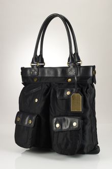 Lauren by Ralph Lauren Nylon Leather Weekend Tote - Lyst