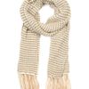 Mango Lurex Stripes Scarf in Beige (ow) - Lyst