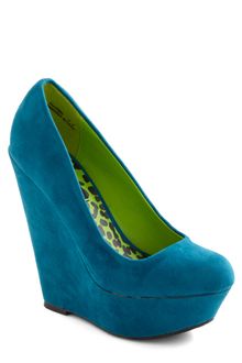 ModCloth Walk and Roll Wedge in Teal - Lyst
