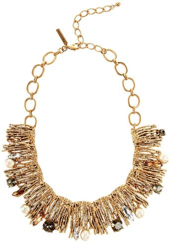 Oscar de la Renta Crystal Branch Necklace - Lyst