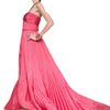 Oscar De La Renta Pleated Sweetheart Gown in Pink (coral) - Lyst