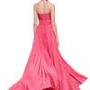 Oscar De La Renta Pleated Sweetheart Gown in Pink (coral) - Lyst