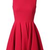 Alexander Mcqueen Stretch Crepe Wool Fluted Dress in Red (pink) - Lyst