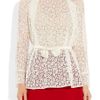 Chloé Belted Lace Blouse in White - Lyst