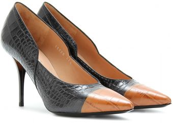 Dries Van Noten Crocoembossed Leather Pumps - Lyst