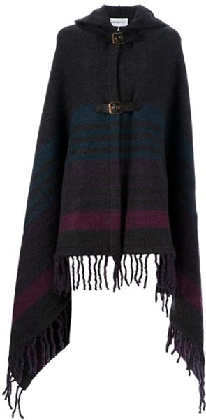 Emilio Pucci Long Poncho in Gray (grey) - Lyst