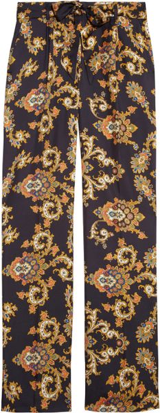 J.crew Paisleyprint Silktwill Pants in Multicolor (multicolored) - Lyst