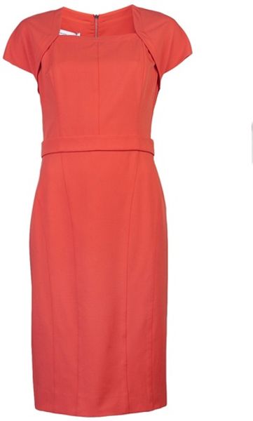 Narciso Rodriguez Cap Sleeve Dress in Red (poppy) - Lyst