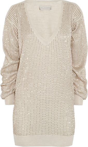Stella McCartney Beaded Wool Silk and Cashmereblend Sweater - Lyst