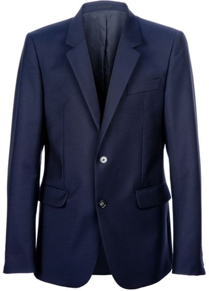 Alexander Mcqueen Two Button Blazer in Blue for Men - Lyst