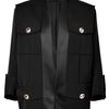 Balmain Black 34 Sleeve Woolblend Open Jacket in Black - Lyst