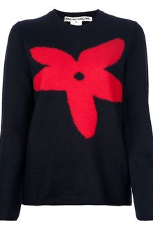 Comme Des Garçons Flower Sweater - Lyst