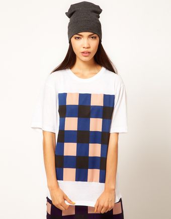 Danielle Scutt Tshirt with Check Print - Lyst